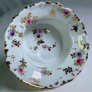 Antique Porcelain Gold Trim Floral Custard Cup German Altwasser Grosvenor Style